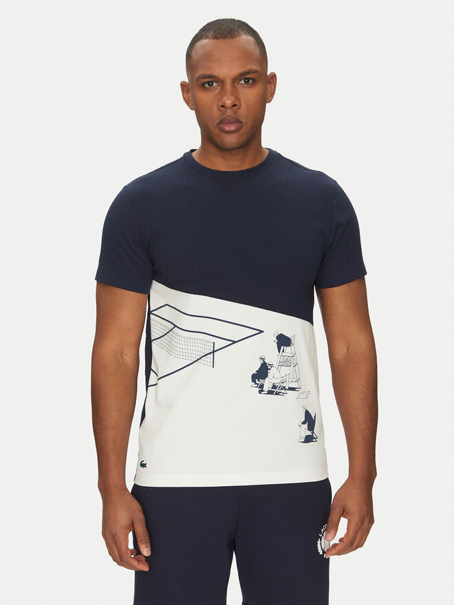 Lacoste Lacoste Marškinėliai TH0031 Tamsiai mėlyna Regular Fit