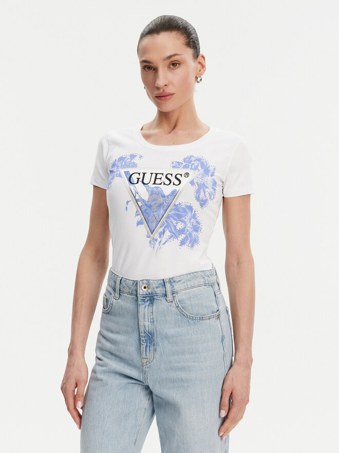 Guess Guess Camiseta W5GI08 J1314 Blanco Slim Fit
