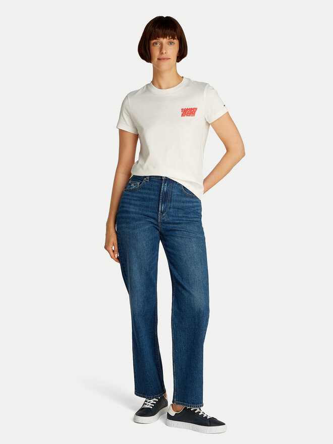 Tommy Jeans Tommy Jeans Marškinėliai Bubble DW0DW21338 Balta Regular Fit