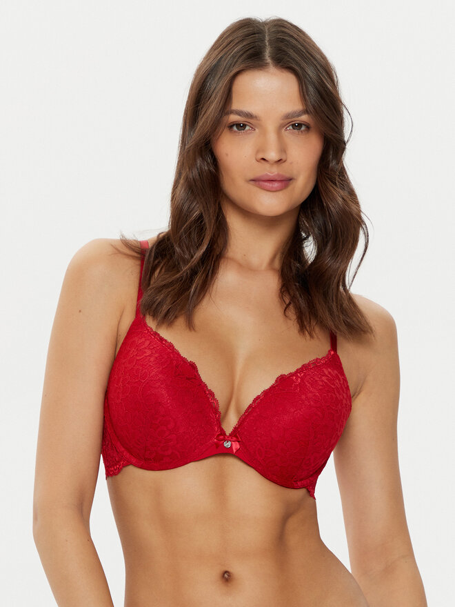 Hunkemöller Hunkemöller Nedrček s kostjo Marine 300245 Rdeča