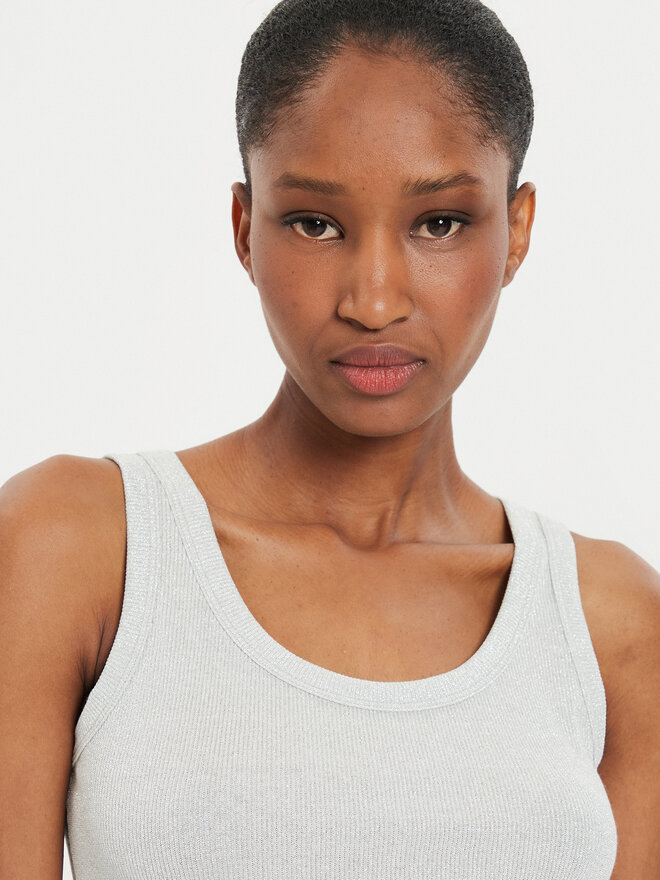 ViCOLO ViCOLO Top UB0009 Srebrna Regular Fit