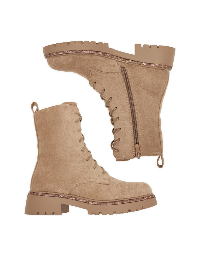DeeZee Botines planos DeeZee 8665 Beis