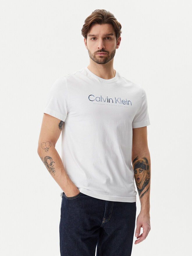 Calvin Klein Calvin Klein Футболка Satin Bonded Logo K10K114162 Білий Regular Fit