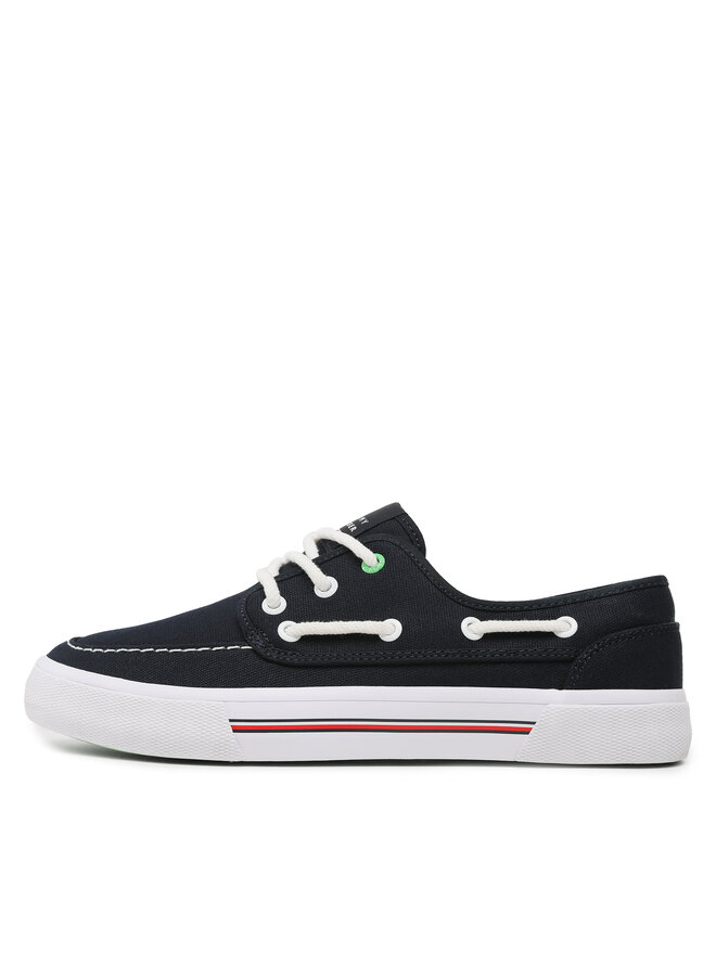 Tommy Hilfiger Sneakers aus Stoff Tommy Hilfiger Core Boat Shoe Canvas FM0FM04510 Dunkelblau