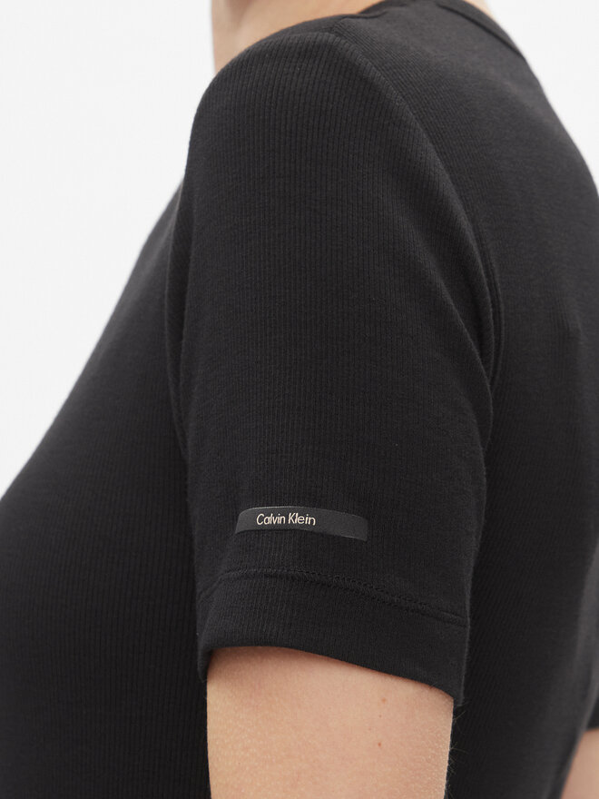 Calvin Klein Calvin Klein Camiseta Modal Rib Ss Tee K20K206404 Negro Slim Fit