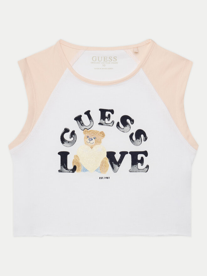 Guess Guess Top J5GI12 K6YW4 Blanco Regular Fit