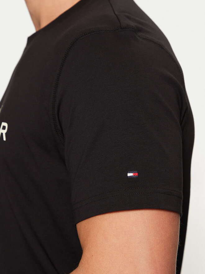 Tommy Hilfiger Tommy Hilfiger Marškinėliai Big Logo Tee MW0MW37448 Juoda Slim Fit