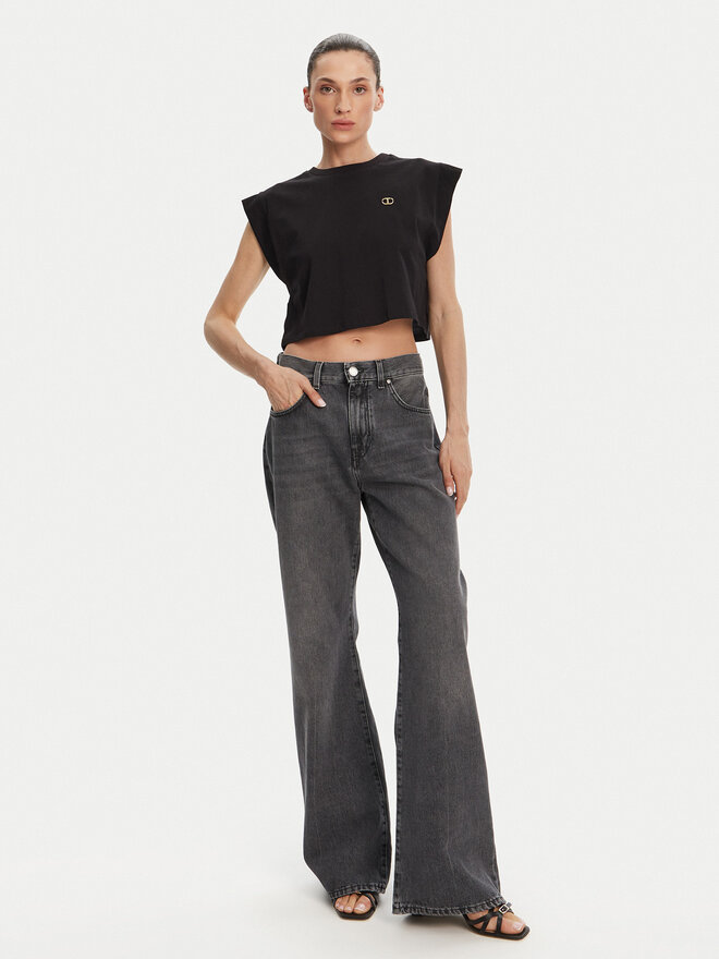 TWINSET TWINSET Póló 251TT2043 Fekete Regular Fit