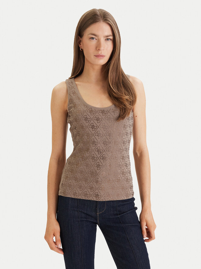Guess Guess Top W6GP10 K2932 Braun Regular Fit
