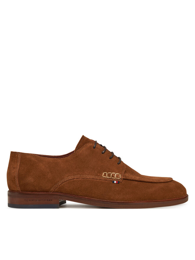 Tommy Hilfiger Halbschuhe Tommy Hilfiger Hilfiger Thunit Suede M Toe Shoe FM0FM05468 Braun