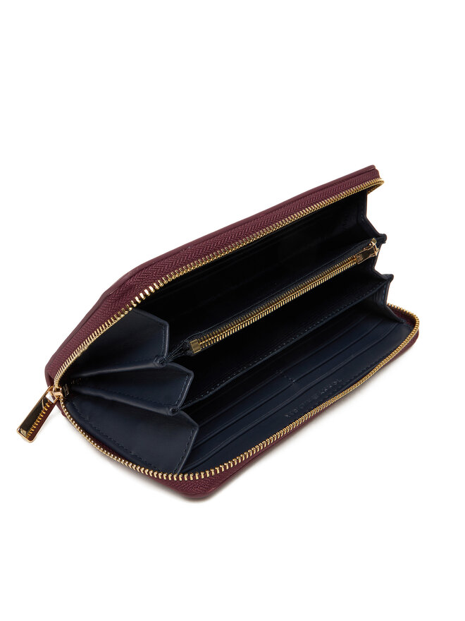 Tommy Hilfiger Голям дамски портфейл Tommy Hilfiger Th Icon Lrg Za AW0AW17744 Бордо