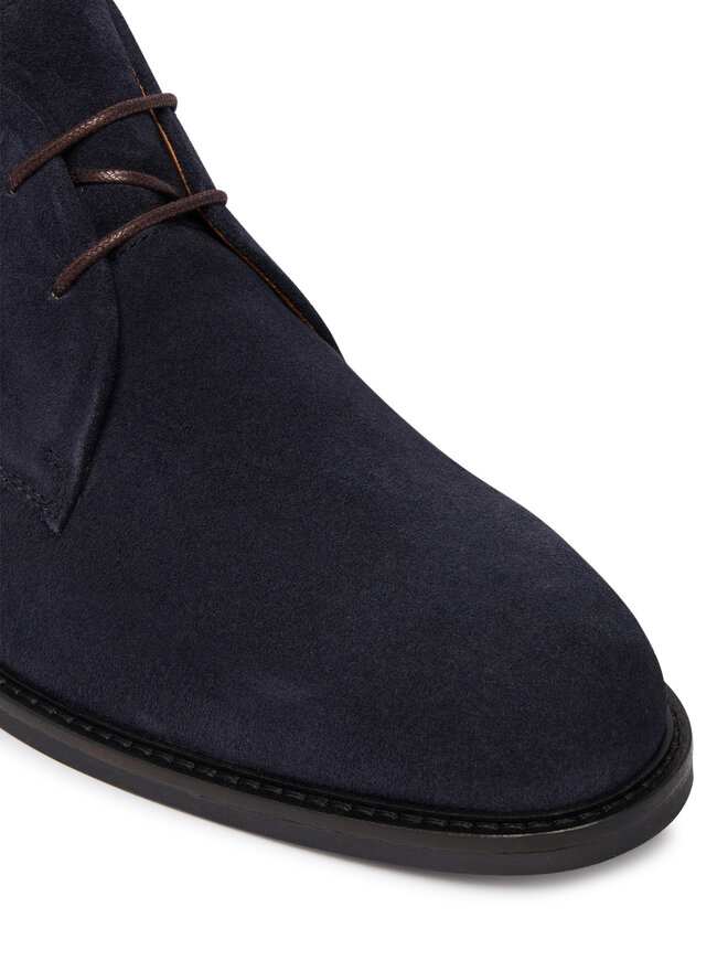 Tommy Hilfiger Schnürschuhe Tommy Hilfiger Corporate Dressy Suede Lace Boot FM0FM05951 Dunkelblau
