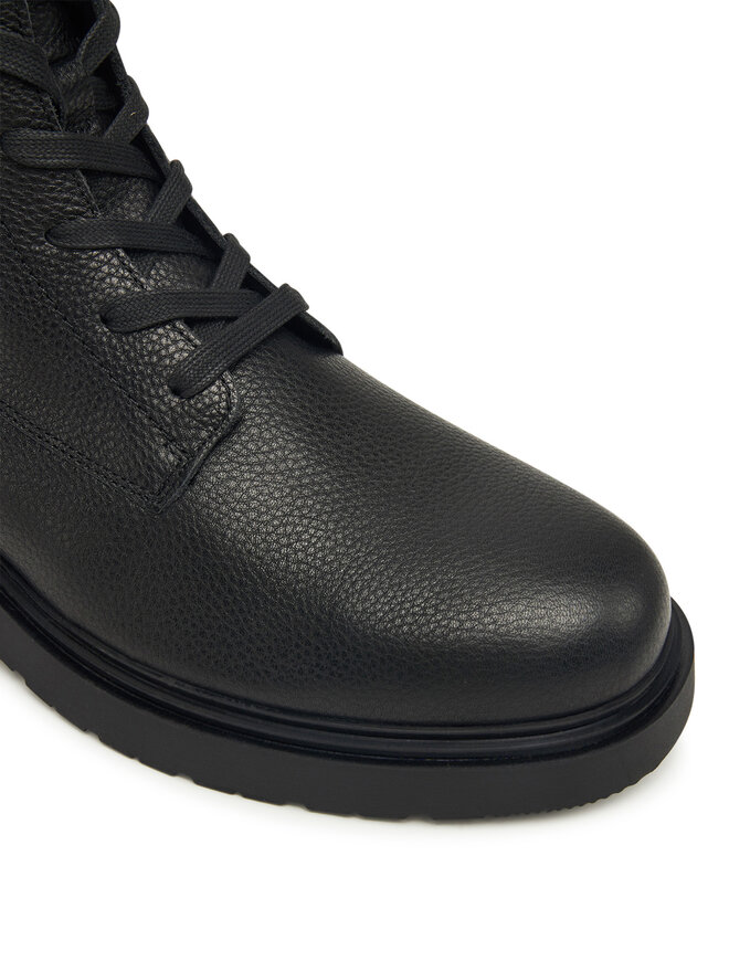 Calvin Klein Schnürschuhe Calvin Klein Combat Ess Lace Up Zip Boot Lth YM0YM01373 Schwarz