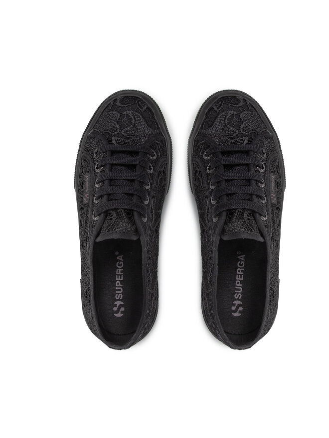 Superga macrame nere top