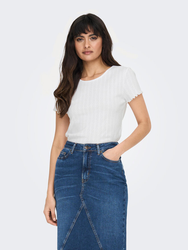ONLY ONLY T-Shirt Carlotta 15256154 Λευκό Tight Fit