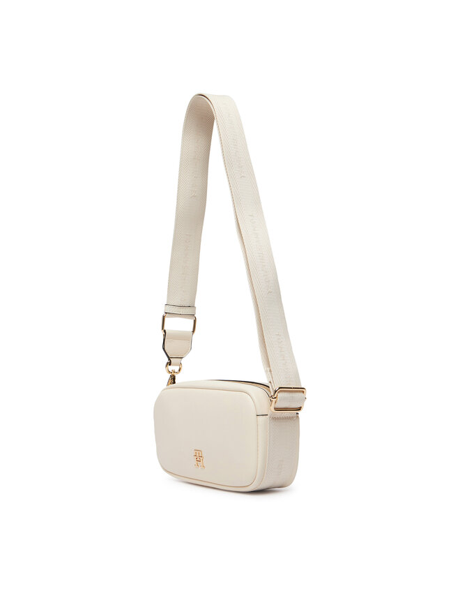 Tommy Hilfiger Handtasche Tommy Hilfiger Th Logotape Camera Bag AW0AW18741 Weiß