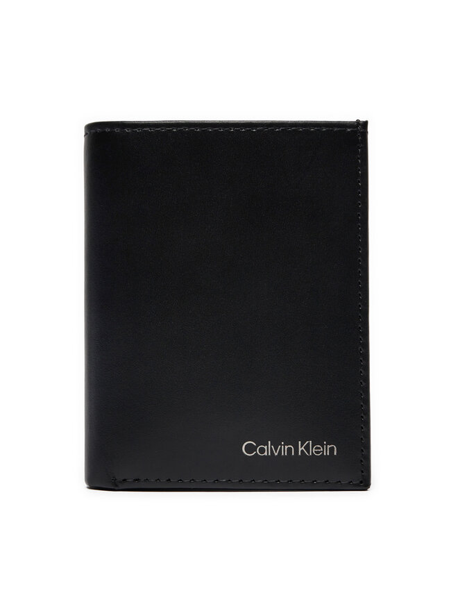 Calvin Klein Mazs vīriešu maks Calvin Klein Ck Smooth Bifold 6Cc W/Coin K50K512072 Melns