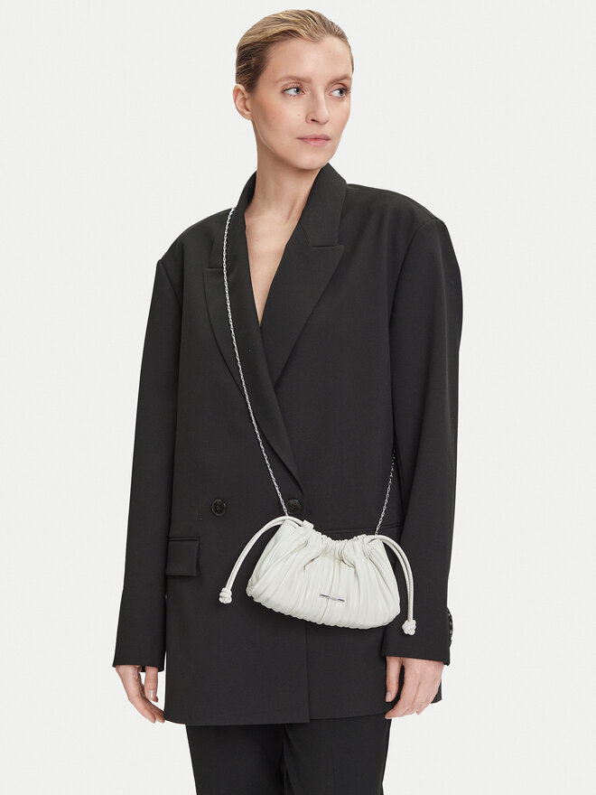 Calvin Klein Handtasche Calvin Klein Drawstring Plisse Conv Mini Cb P LV04F3077G Weiß