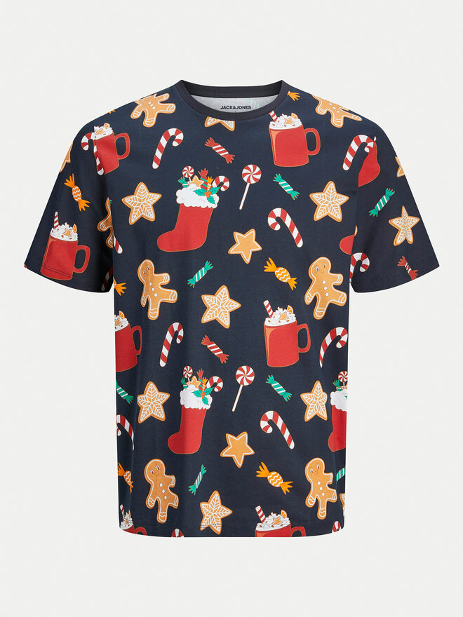 Jack&Jones Jack&Jones T-Shirt Xmas Merry 12265399 Dunkelblau Standard Fit