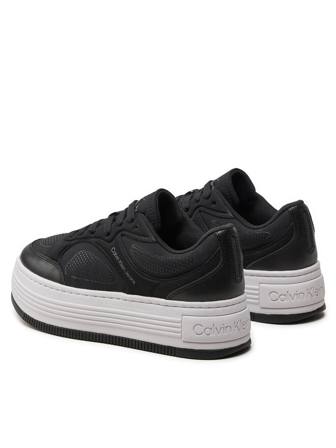 Calvin Klein Jeans Сникърси Calvin Klein Jeans Bold Platf Low Lace Mix In Mtl YW0YW01471 Черен