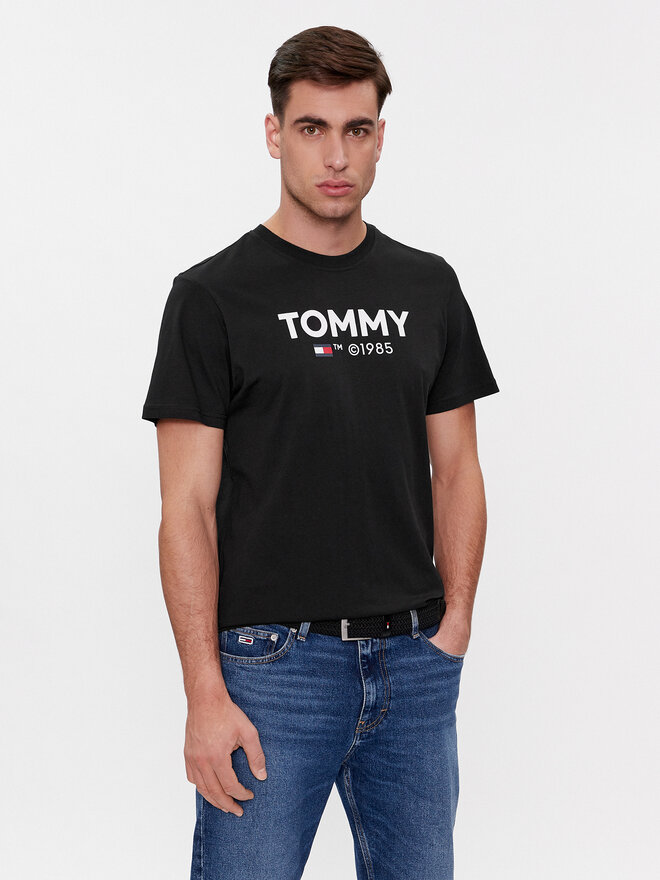 Tommy Jeans Tommy Jeans Majica Essential DM0DM18264 Črna Slim Fit