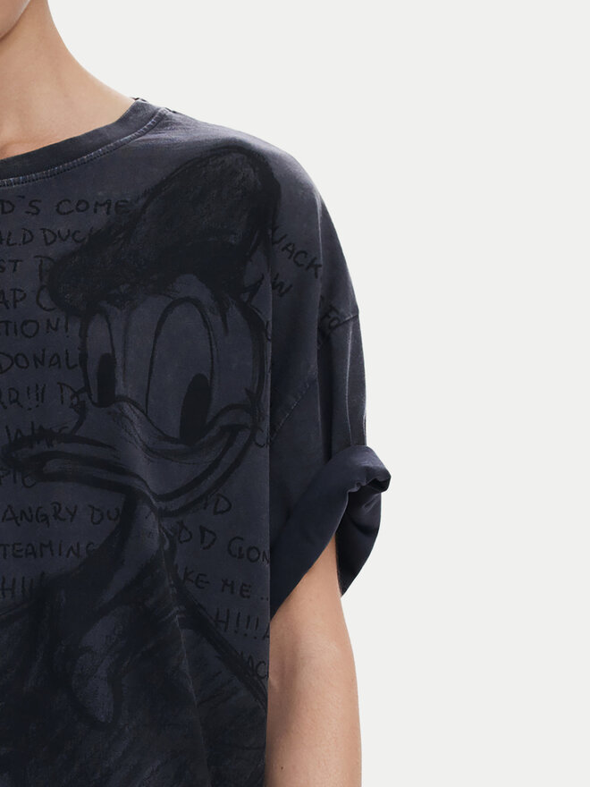 Desigual Desigual Marškinėliai Donald 25SWTKAH Pilka Loose Fit