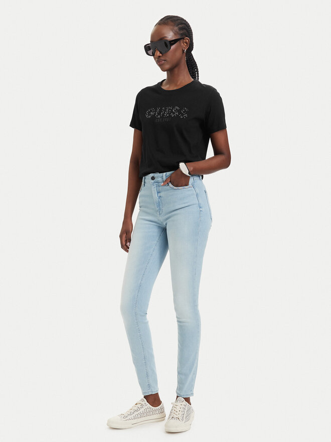 Guess Guess Футболка W6GI15 K3035 Чорний Regular Fit