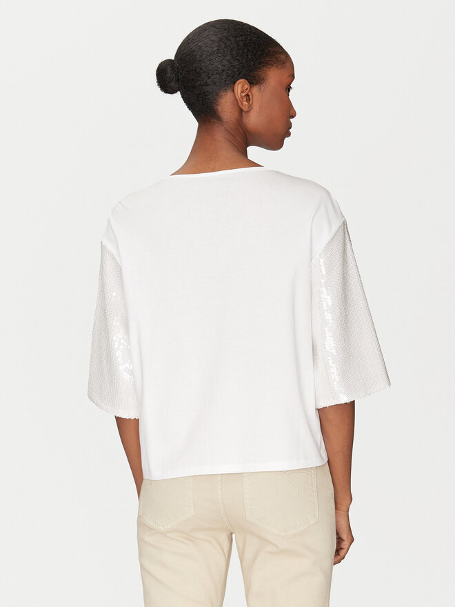 Marella Marella Camiseta Gardone 2513971024 Écru Boxy Fit