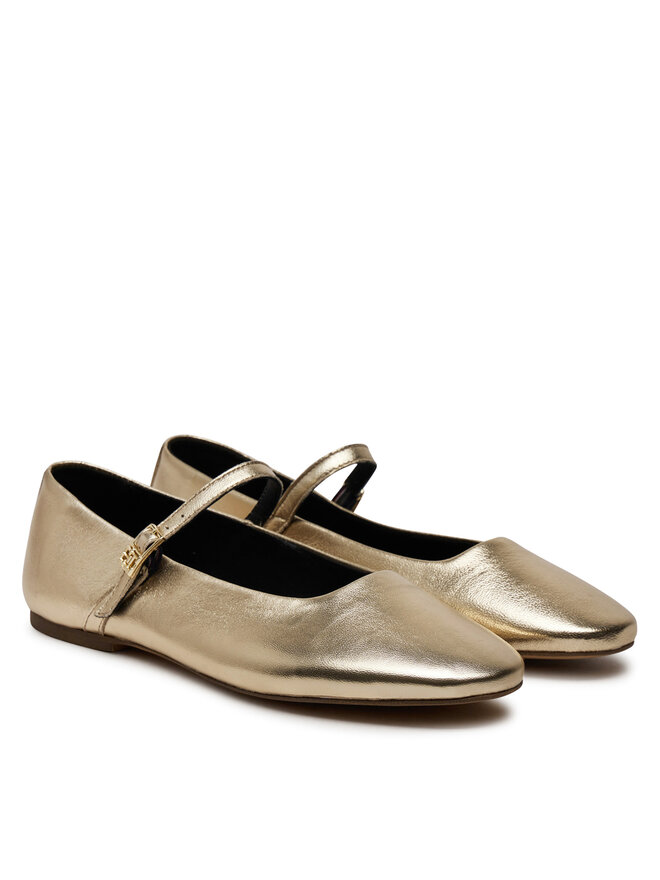 Tommy Hilfiger Ballerine Tommy Hilfiger Party Maryjane Ballerina Metal FW0FW08315 Oro