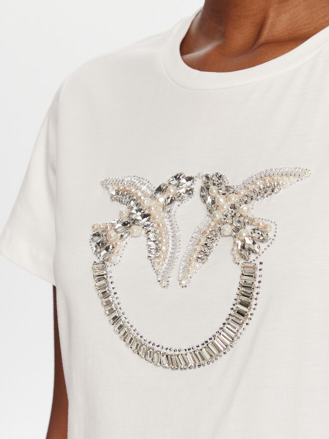 PINKO PINKO Camiseta Quentin 100535 A2RN Blanco Regular Fit