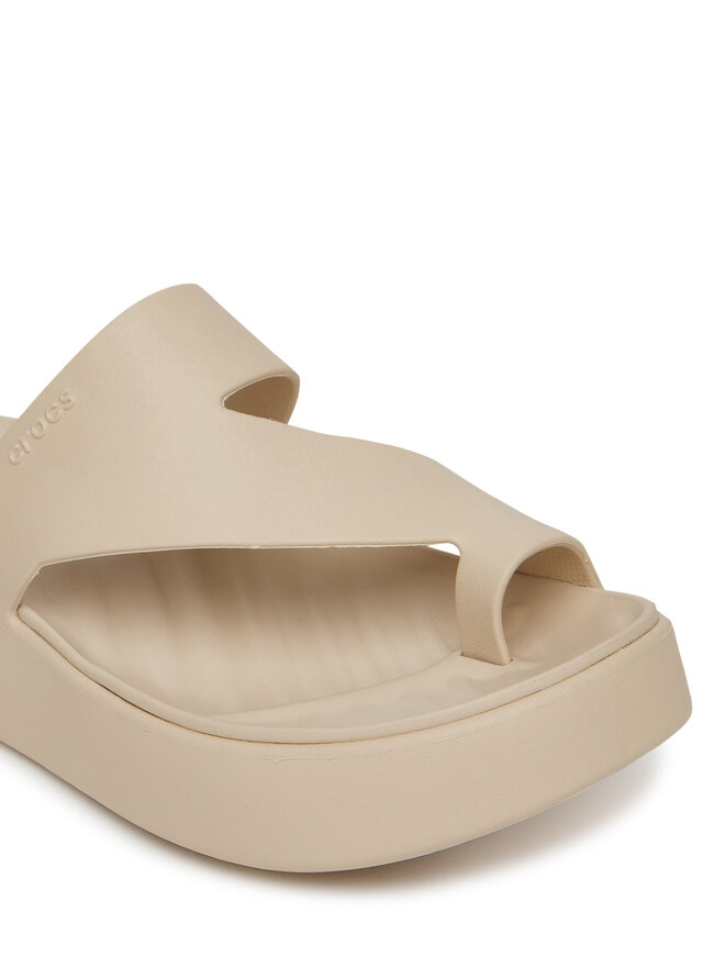 Crocs Čības uz pirksta Crocs Getaway Platform Toe Loop 210834 Bēšs