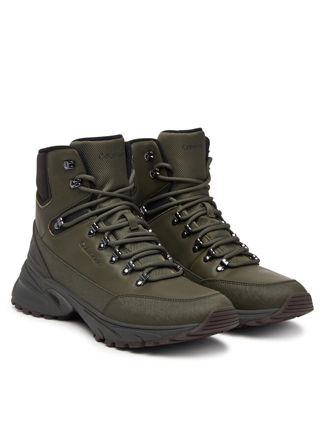 Calvin Klein Schnürschuhe Calvin Klein Hike Runner Mid Laceup Lth HM0HM02323 Grün