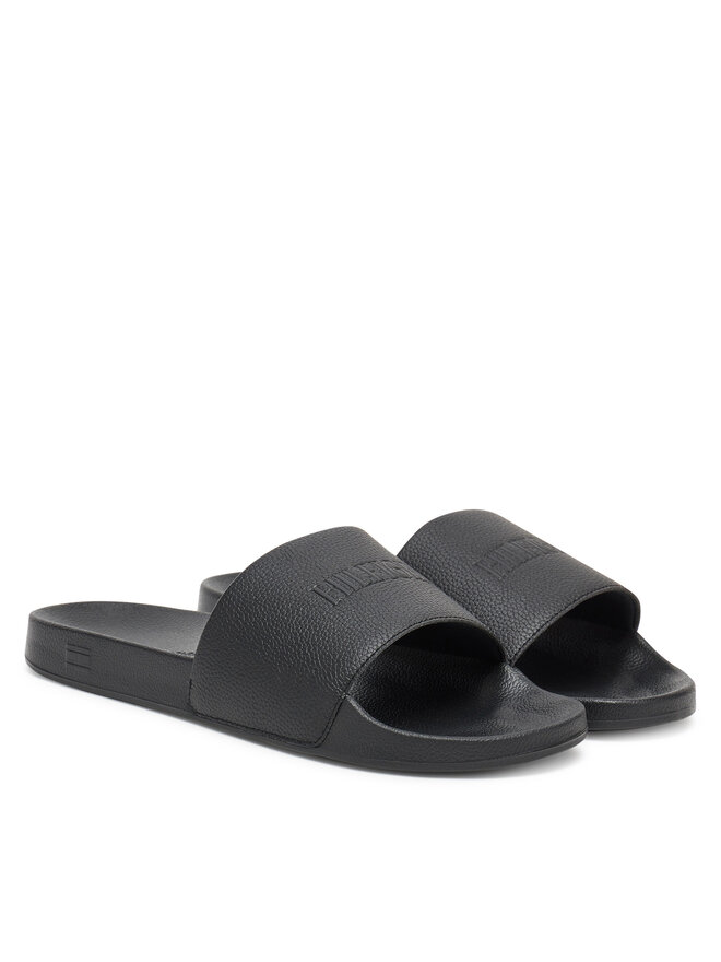 Tommy Hilfiger Pantoletten Tommy Hilfiger Hilfiger Print Tumble Pool Slide FM0FM05505 Schwarz