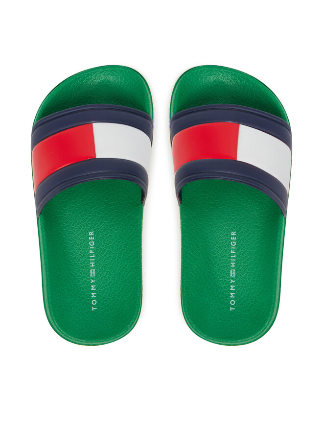Tommy Hilfiger Klapki Tommy Hilfiger T3X0-33915-1172 Zielony
