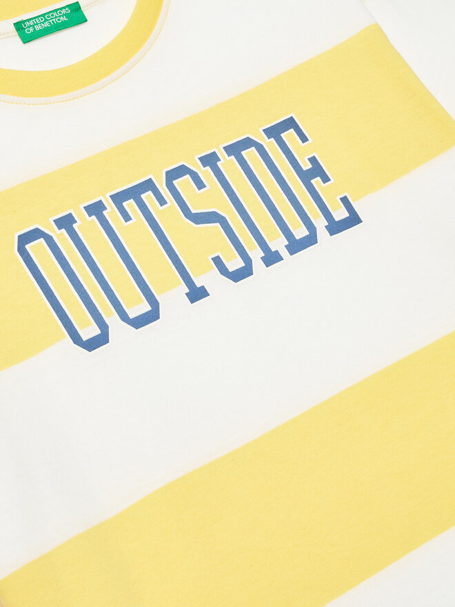 United Colors Of Benetton United Colors Of Benetton Camiseta 3ZNBC10BN Amarillo Regular Fit