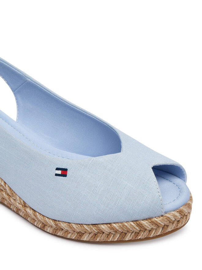 Tommy Hilfiger Espadrilles Tommy Hilfiger Hemp Slingback Wedge Espadrilles FW0FW09472 Hellblau