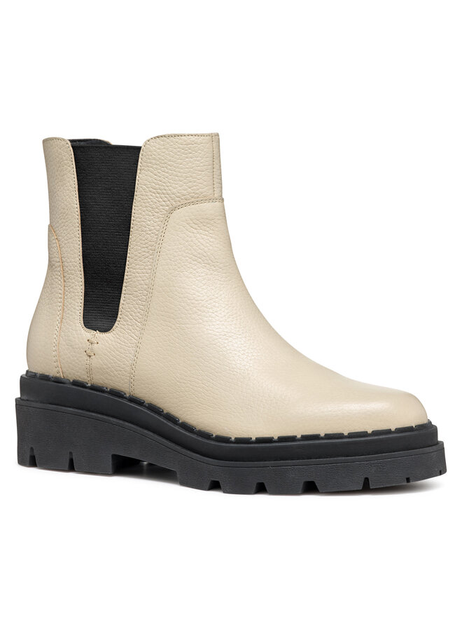 Geox Kotníková obuv s elastickým prvkem Geox D Felleny D46XEC 046NH C6182 Écru