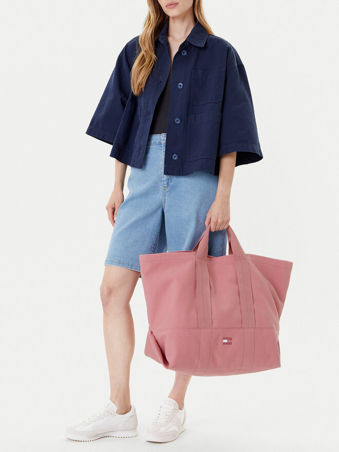 Tommy Jeans Сумка Tommy Jeans Tjw Tote Edition Canvas AW0AW17542 Рожевий