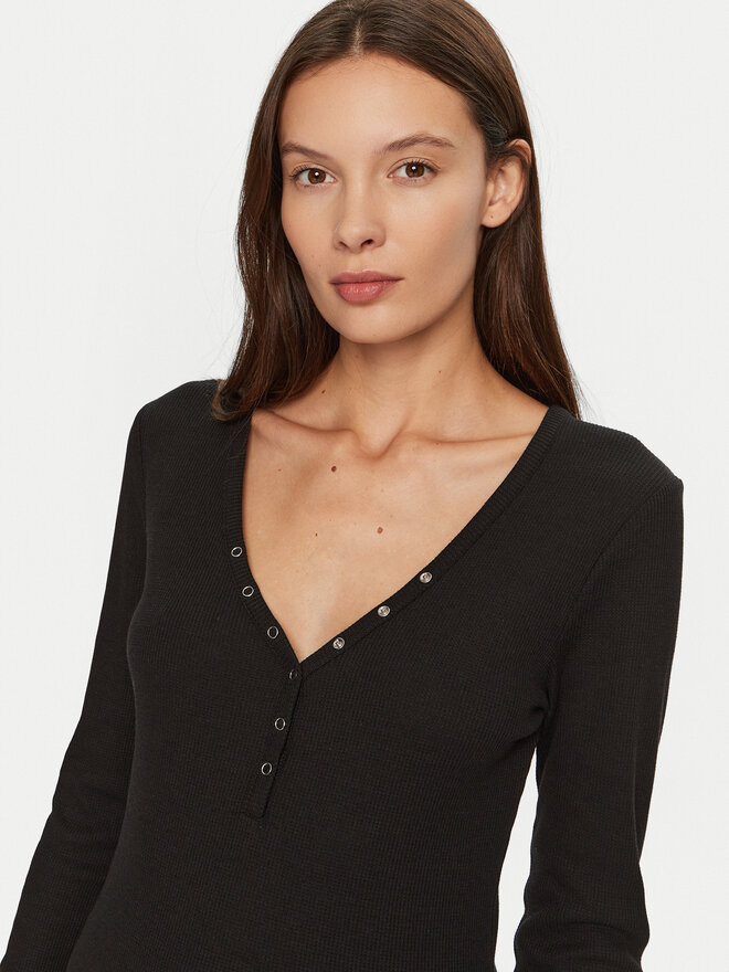 Hunkemöller Hunkemöller Μπλούζα πιτζάμας 205123 Μαύρο Slim Fit