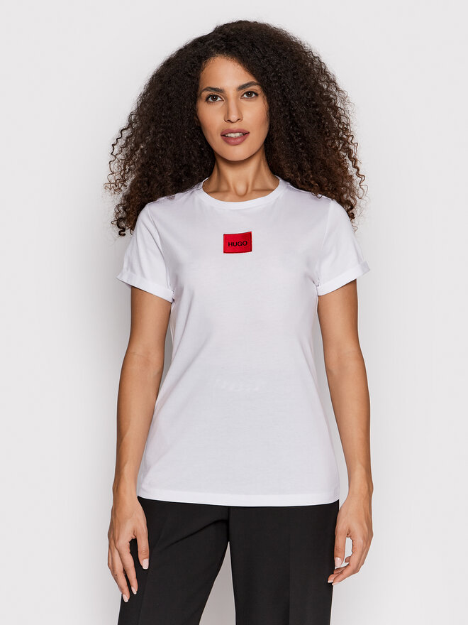 HUGO Hugo T-Shirt Logo Label 50456008 Weiß Regular Fit