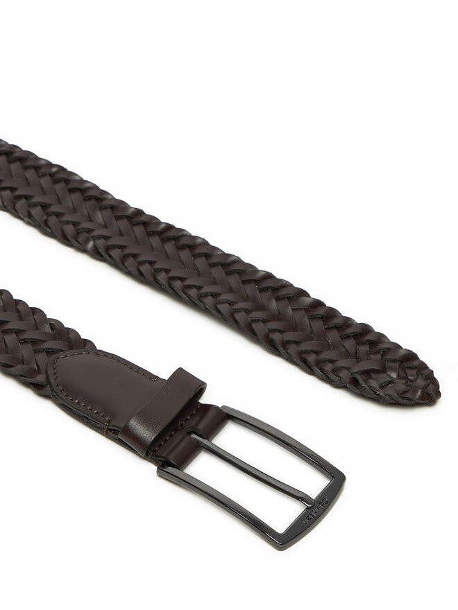Calvin Klein Чоловічий ремінь Calvin Klein Ck Casual Elongated Braided 35mm K50K512655 Коричневий