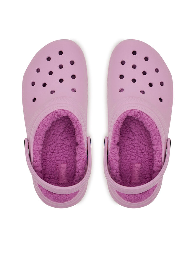 Crocs Şlapi Crocs Classic Lined Clog 207010 Roz