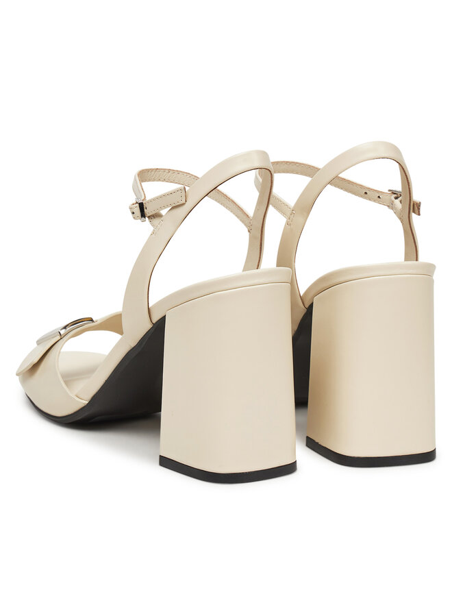 Calvin Klein Sandalen Calvin Klein Heel Sandal 85 W/Ck Hw - Lth HW0HW02485 Écru