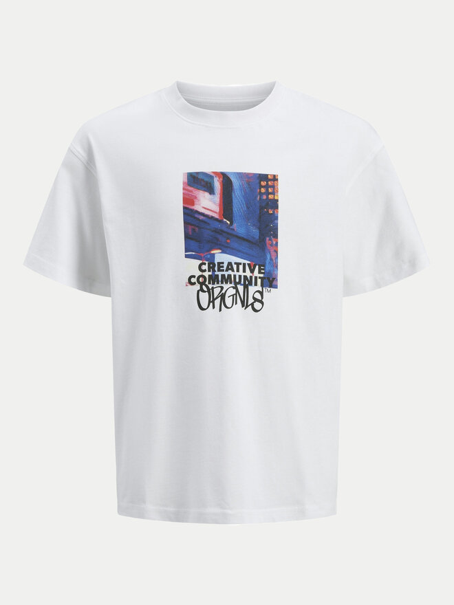 Jack&Jones Junior Jack&Jones Junior Camiseta Bushwick Blur 12263146 Blanco Relaxed Fit