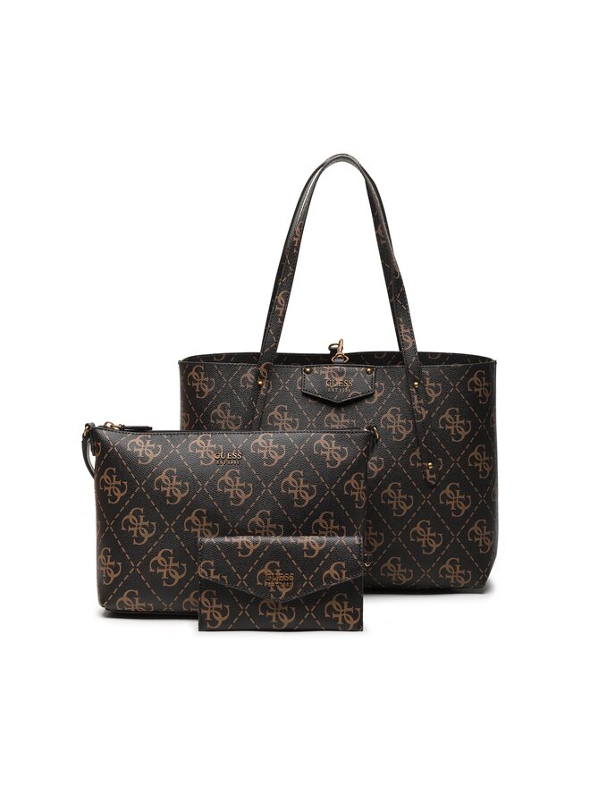 Guess Дамска чанта Guess Eco Brenton (ESO) HWESO8 39023 Кафяв