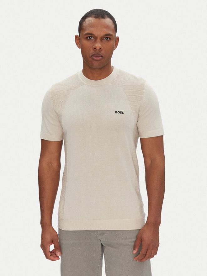 BOSS BOSS T-Shirt Momentum 50520683 Beige Regular Fit