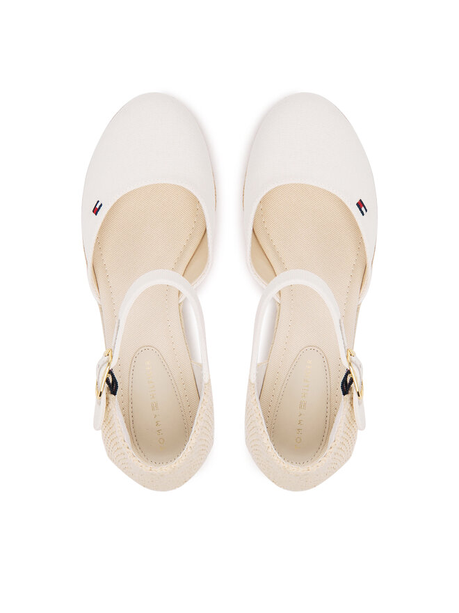 Tommy Hilfiger Espadrilles Tommy Hilfiger Mid Wedge Espad Closed Toe FW0FW09233 Écru