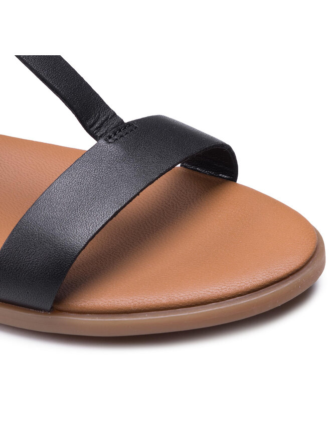 Tommy Hilfiger Σανδάλια Tommy Hilfiger Feminine Leather Flat Sandal FW0FW05628 Μαύρο