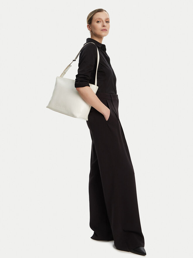 Calvin Klein Τσάντα Calvin Klein Embossed Logo Medium Shopper K60K613172 Εκρού