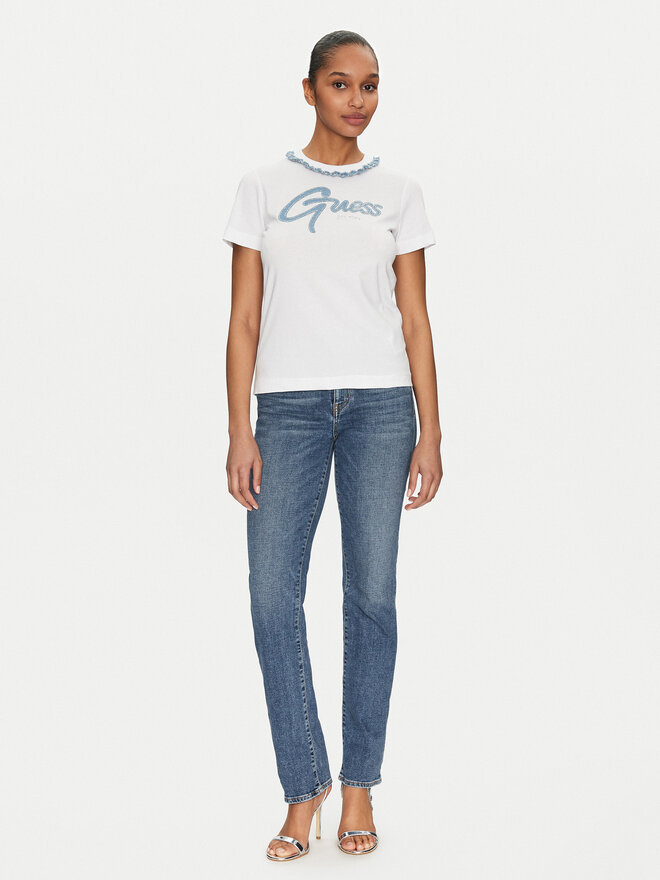 Guess Guess Marškinėliai W5GI03 I3Z14 Balta Regular Fit